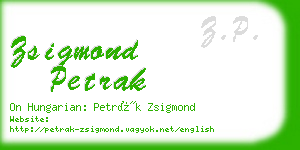 zsigmond petrak business card